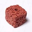 Lava bead, Cube, tomato red
