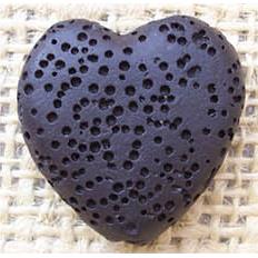 lava stone beads, heart