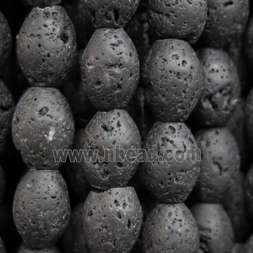 black Lava Stone beads, rice