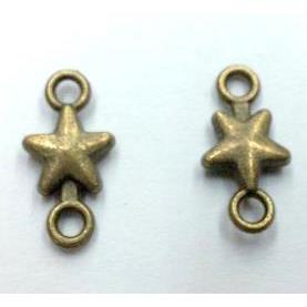 tibetan silver star connector non-nickel, bronze