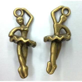tibetan silver dancer pendant non-nickel, bronze