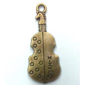 tibetan silver guitar pendant non-nickel, bronze