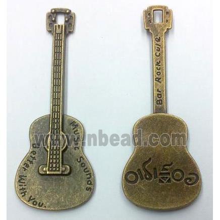 tibetan silver guitar pendant non-nickel, bronze