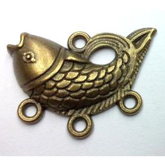tibetan silver fish pendant non-nickel, bronze