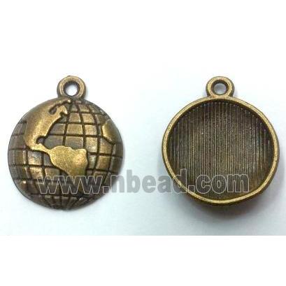 tibetan silver earth pendant non-nickel, bronze