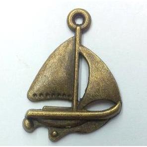 tibetan silver sailboat pendant non-nickel, bronze