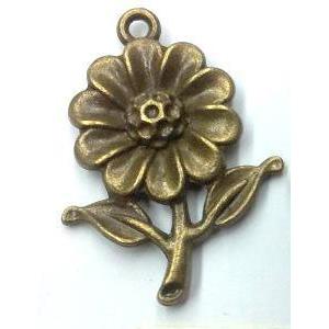 tibetan silver flower pendant non-nickel, bronze