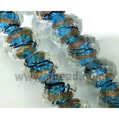 lampwork glass bead, faceted wheel