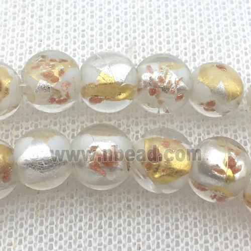 round Lampwork Glass Beads with foil