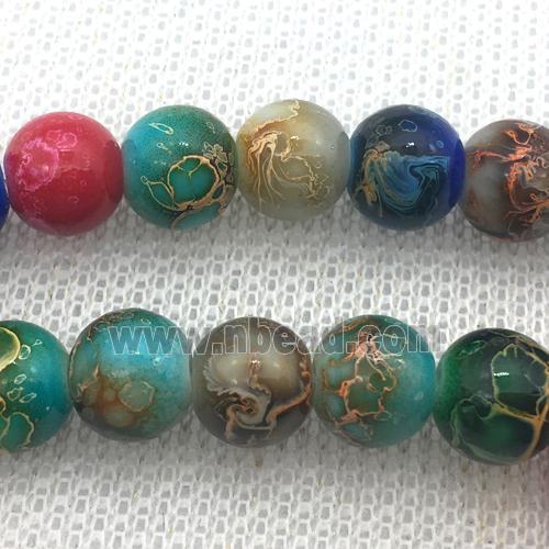 round Lampwork Glass Beads with painted, mixed color