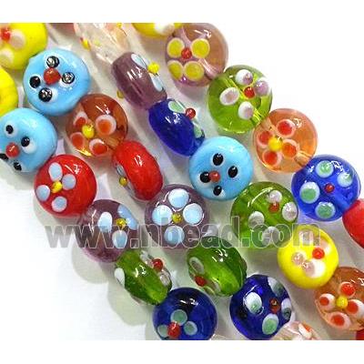 Lampwork Glass bead with flower
