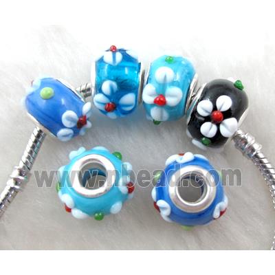 beads, lampwork glass, mixed color