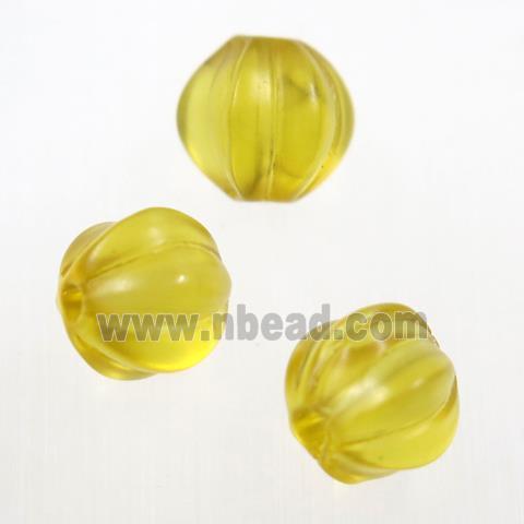 yellow lampwork glass beads, Pumpkin