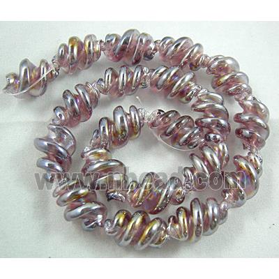 Purple Handmade Plated with Color Twist Lampwork Beads
