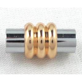 Magnetic Clasp, cord end, Copper, platinum & golden