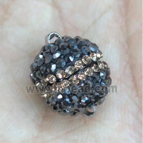 Magnetic Clasp paved rhinestone, copper