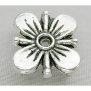 shamrock charms, Tibetan Silver Flower Non-Nickel