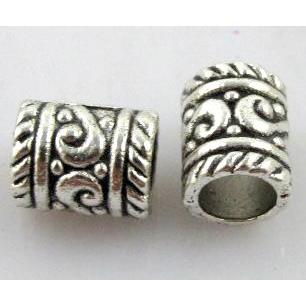 Tibetan Silver Beads Tube Non-Nickel