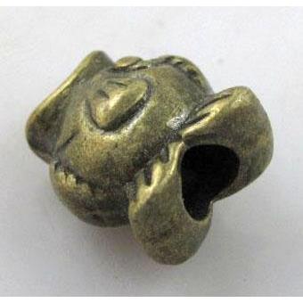 Tibetan Silver Bead, Fish Charm, Non-Nickel, antique bronze