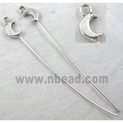 Fancy Pin Charm, Tibetan Silver Non-Nickel