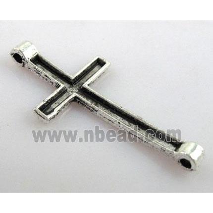 bracelet bar, connector, tibetan silver cross Non-nickel