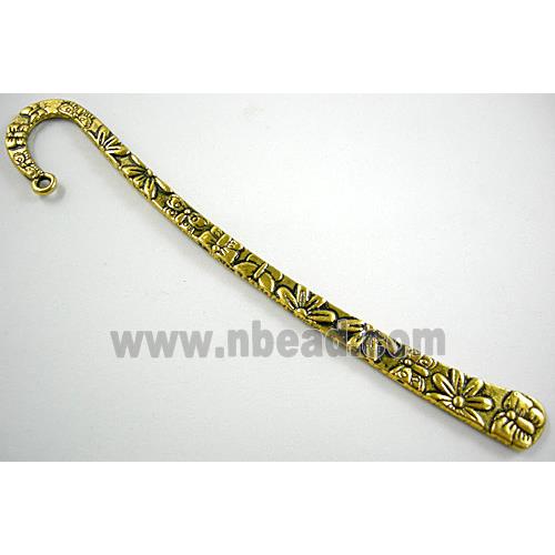 Bookmark, Tibetan Silver Non-Nickel, Antique Gold