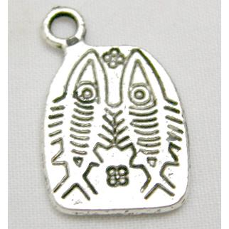 Tibetan Silver Carving Fish Charms Non-Nickel