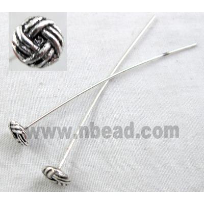 Fancy Pin Charm, Tibetan Silver Non-Nickel