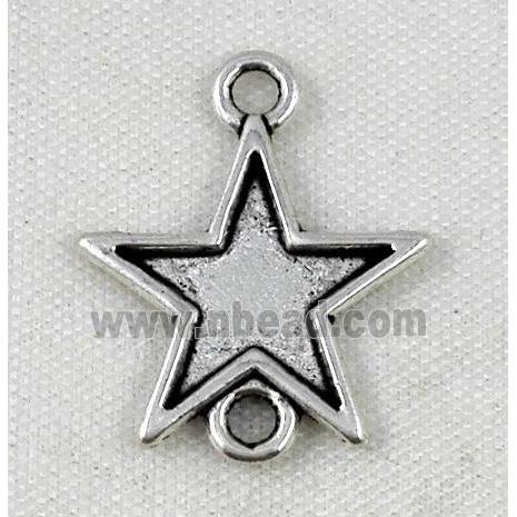 tibetan silver star connector, non-nickel