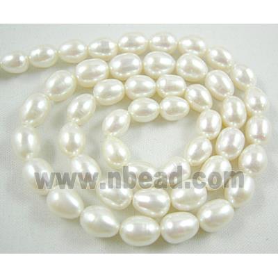 Natural White Freshwater Pearl Beads Rice C-Grade