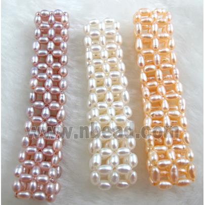 Handcraft Cluster Pearl Bracelet, elastic, Mixed