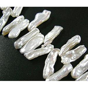 Freshwater Pearl Beads Stick White