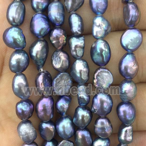 purple Freshwater Pearl beads, freeform