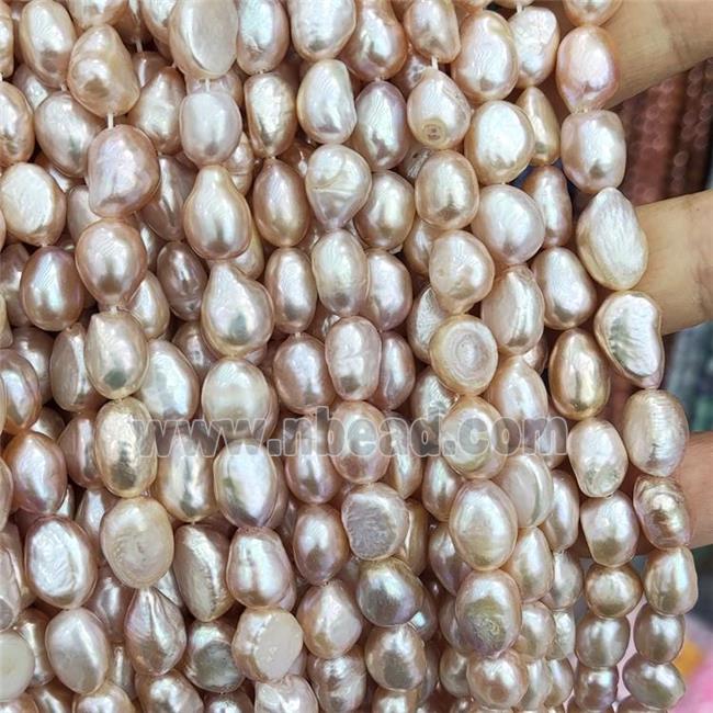 pink Freshwater Pearl beads, freeform