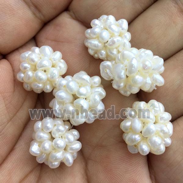 Natural Pearl cluster beads ball white