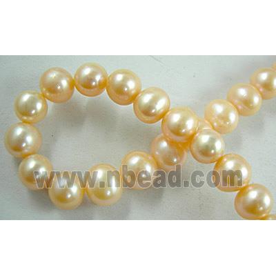15 inches string of freshwater Pearl Beads, round, pink