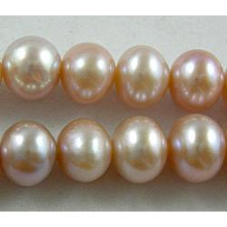 15 inches string of freshwater pearl beads, round, purple