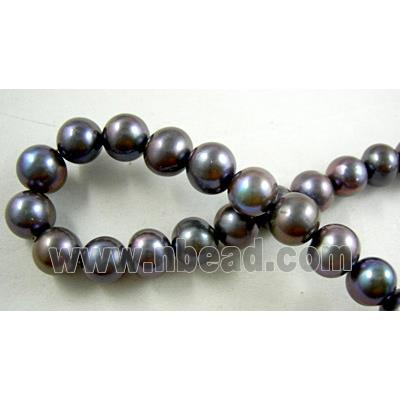15 inches string of freshwater Pearl Beads, round, black