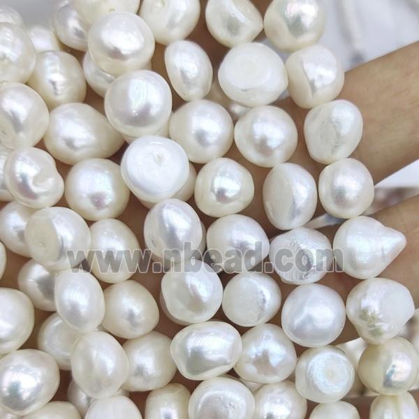 Natural Freshwater Pearl Beads, freeform, white