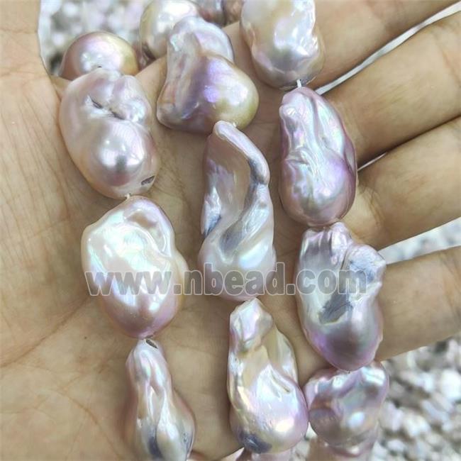 Edison Pearl Beads, freeform, purple