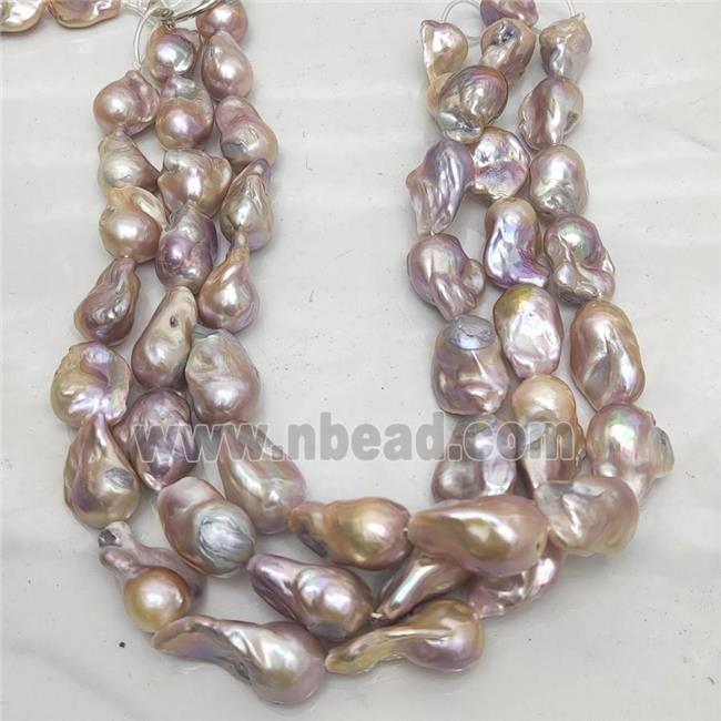 Edison Pearl Beads, freeform, purple