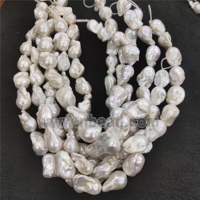 Edison Pearl Beads, freeform, white