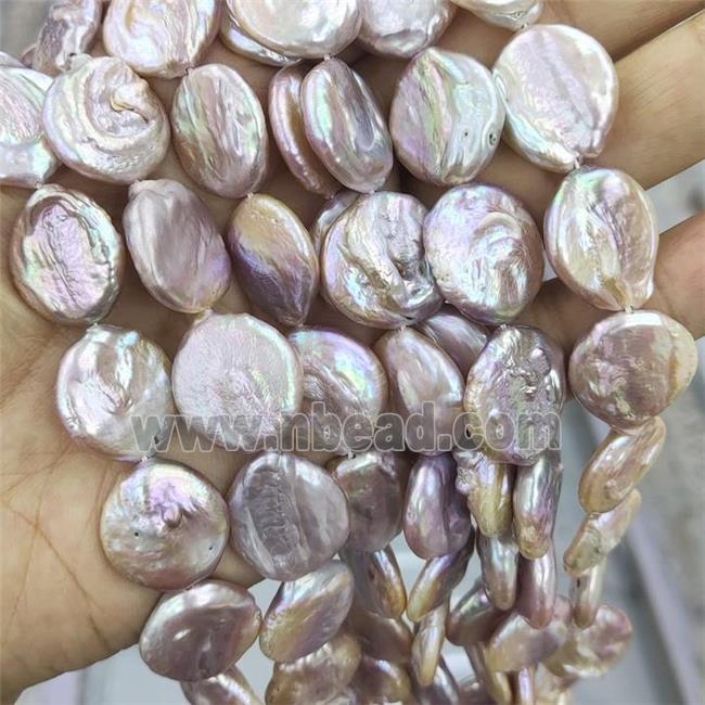 Baroque Style Natural Pink Pearl Coin Beads
