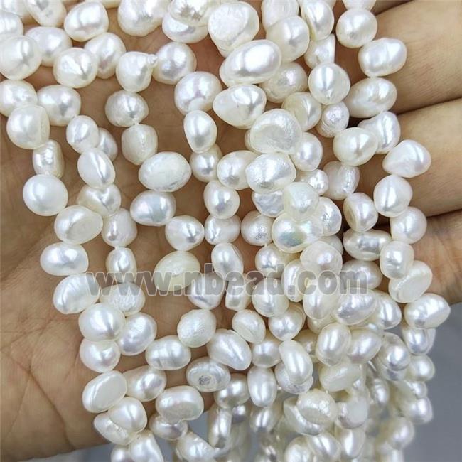 White Freshwater Pearl Beads Topdrilled