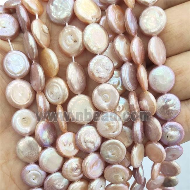 Natural Freshwater Pearl Circle Beads Pink