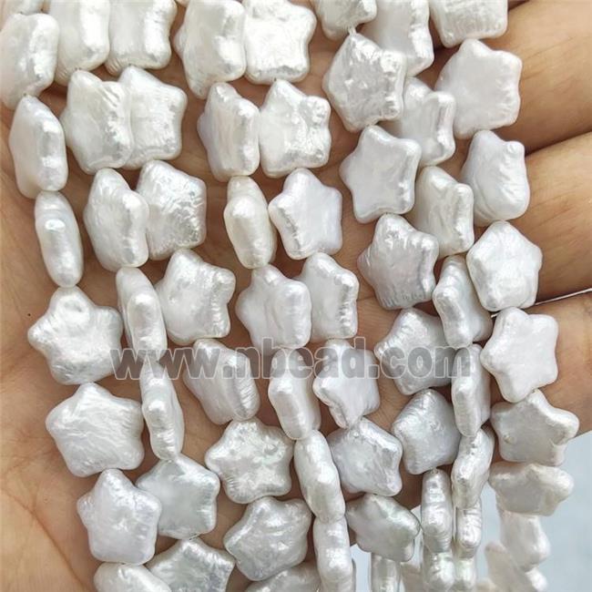 Natural Freshwater Pearl Star Beads White