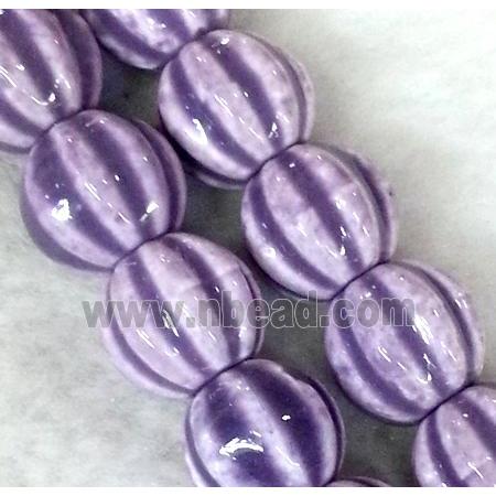 Porcelain pumpkin beads, purple