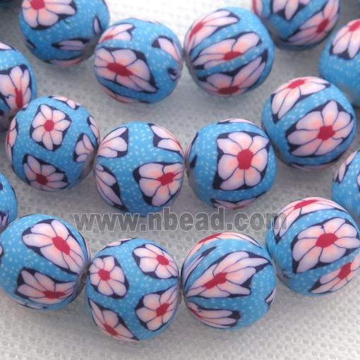 blue Polymer Clay Fimo Beads