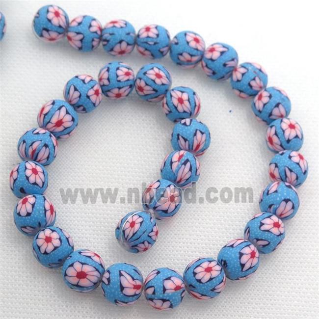 blue Polymer Clay Fimo Beads
