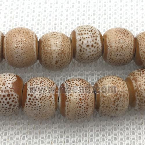 khaki Oriental Porcelain beads, round